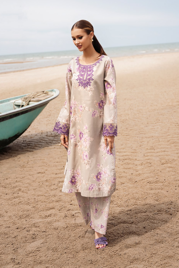 2 Piece Stitched Embroidered Cambric Lawn Suit From Minsk By Esra - 09