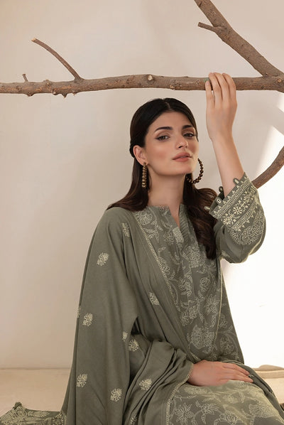 3 Piece Stitched Printed Suits Collection By Lakhany Pashmina - Pine Cone