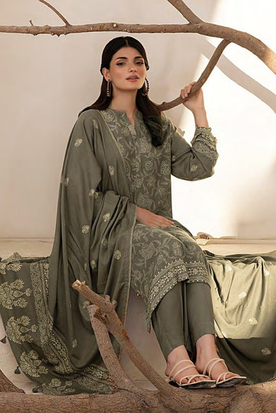 3 Piece Stitched Printed Suits Collection By Lakhany Pashmina - Pine Cone