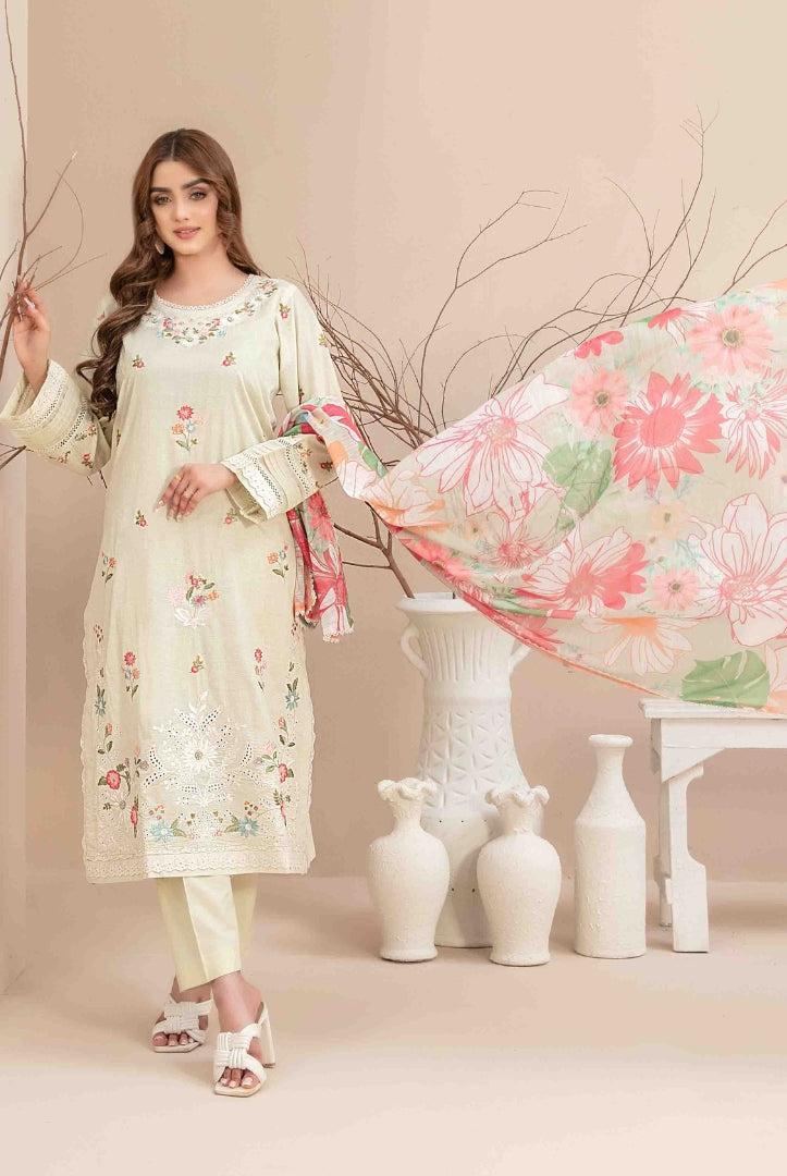 Mahlaa Vol'1 By Tawakkal Pret 3 Piece Stitched Embroidered Lawn Suit - 01