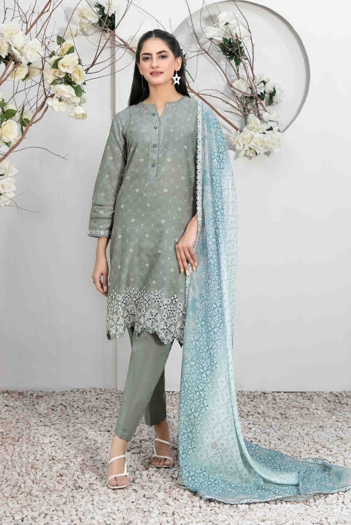 Tanzil By Tawakkal Pret 3 Piece Stitched Embroidered Lawn Suit - 01