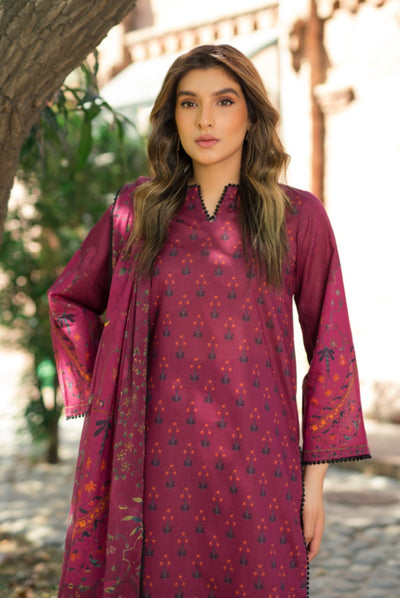 3 Piece Digital Printed Stitched Lawn Suit | Spring Summer'24 Collection By Sahar - 01