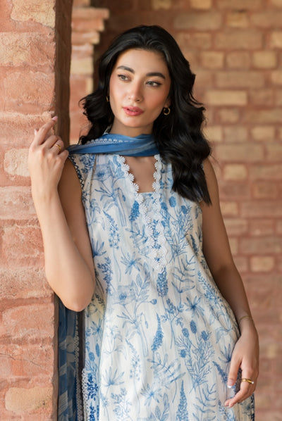 3 Piece Embroidered Stitched Lawn Suit | Spring Summer'24 Collection By Sahar - 01