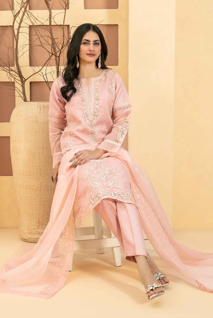 Taalea By Tawakkal Pret 3 Piece Stitched Fancy Embroidered Organza Suit - 02