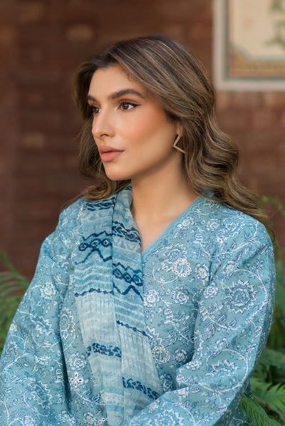 3 Piece Embroidered Stitched Lawn Suit | Spring Summer'24 Collection By Sahar - 02