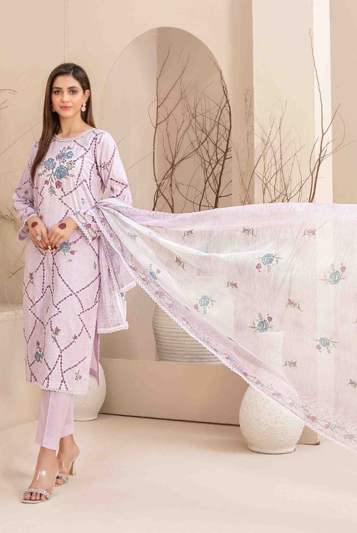 Mahlaa Vol'2 By Tawakkal Pret 3 Piece Stitched Embroidered Lawn Suit - 02