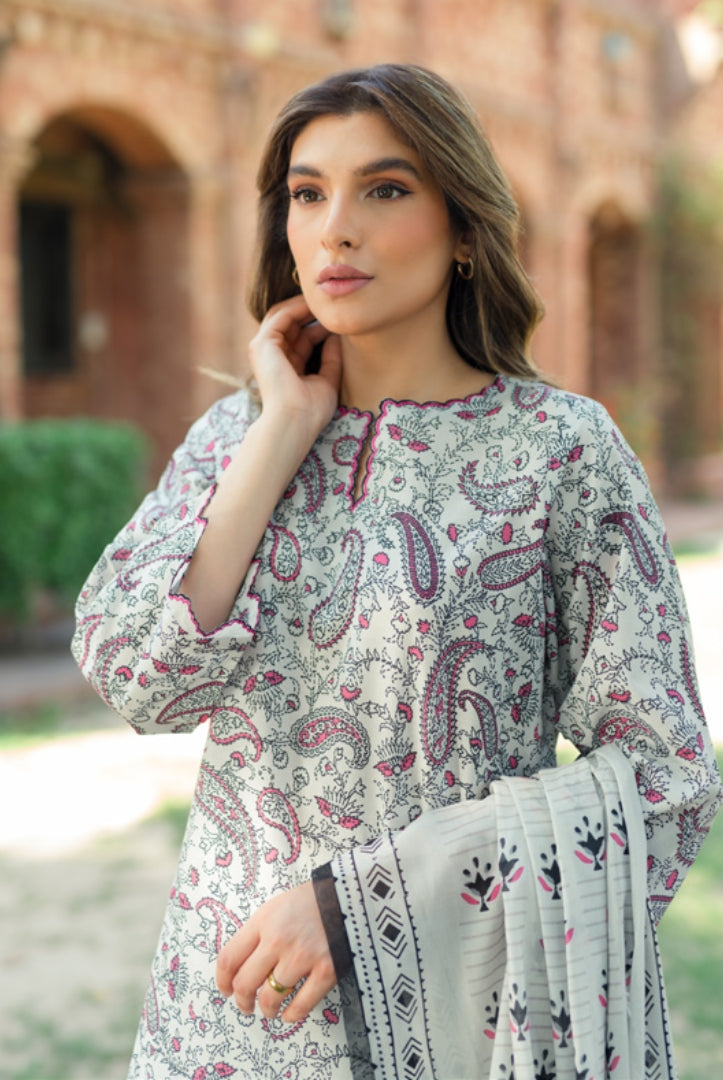 3 Piece Digital Printed Stitched Lawn Suit | Spring Summer'24 Collection By Sahar - 02