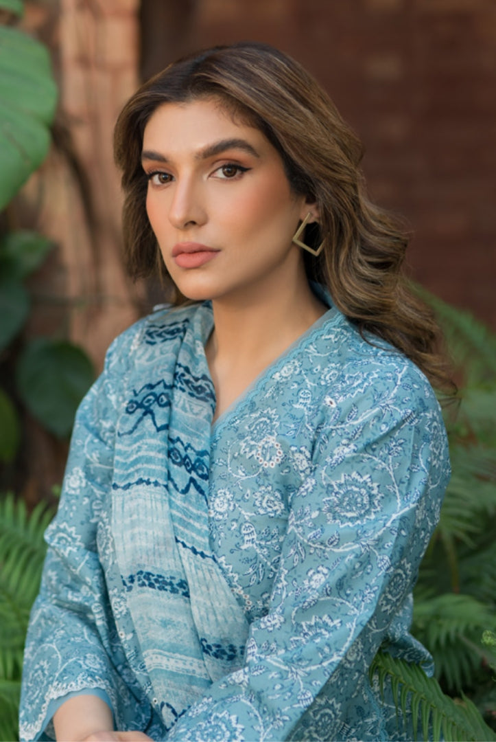 3 Piece Embroidered Stitched Lawn Suit | Spring Summer'24 Collection By Sahar - 02