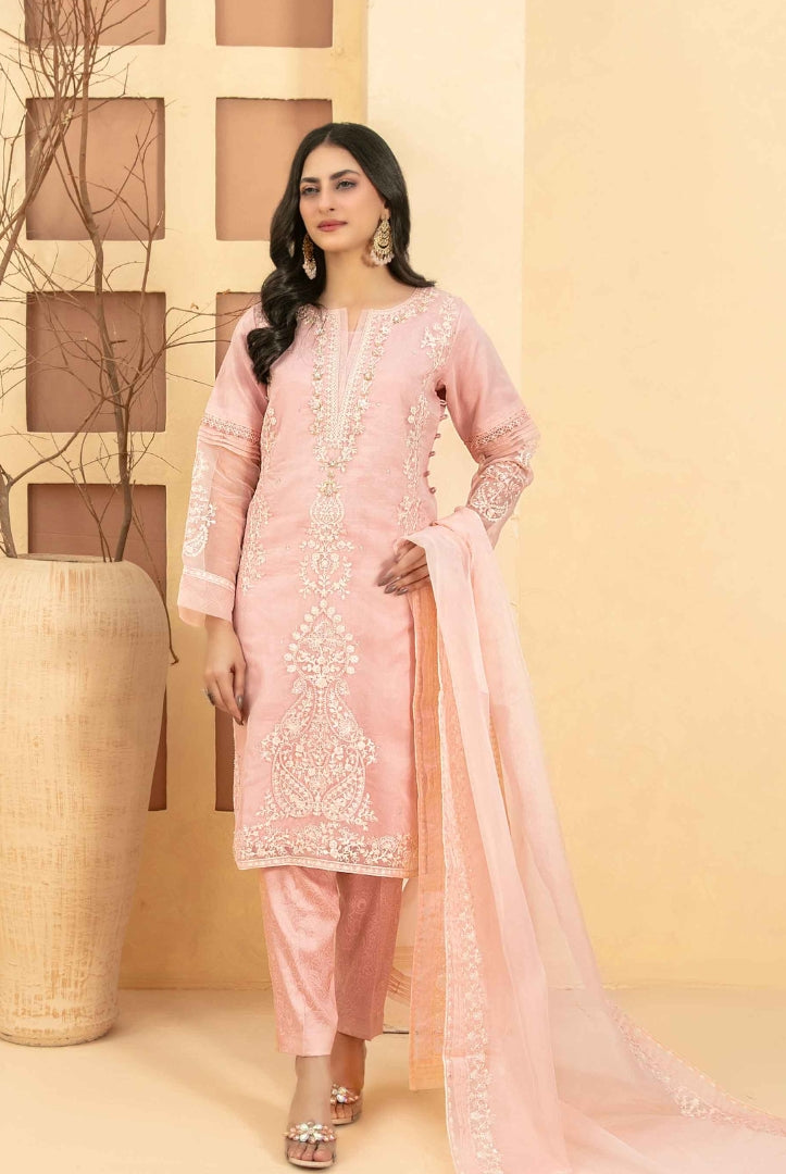 Taalea By Tawakkal Pret 3 Piece Stitched Fancy Embroidered Organza Suit - 02