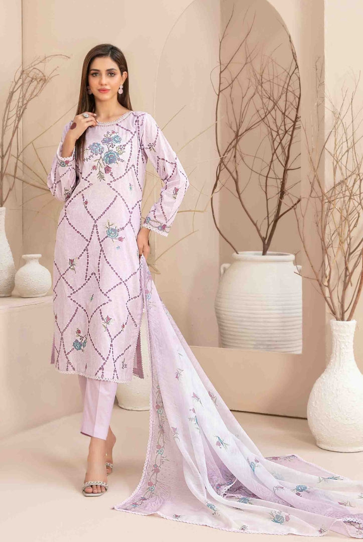 Mahlaa Vol'2 By Tawakkal Pret 3 Piece Stitched Embroidered Lawn Suit - 02