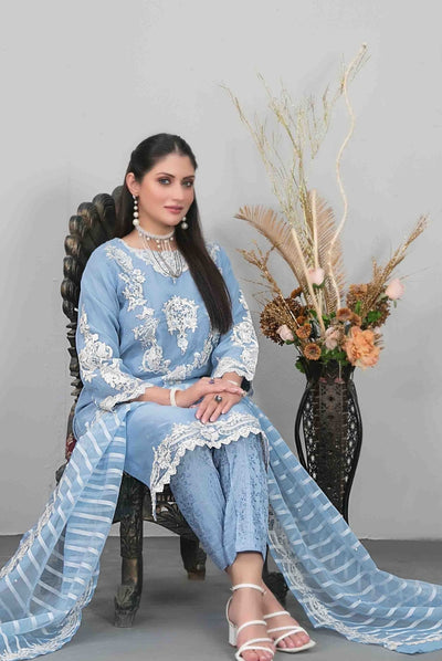 Heeriye By Tawakkal Pret 3 Piece Stitched Embroidered Organza Suit - 03