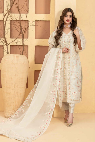 Taalea By Tawakkal Pret 3 Piece Stitched Fancy Embroidered Organza Suit - 03