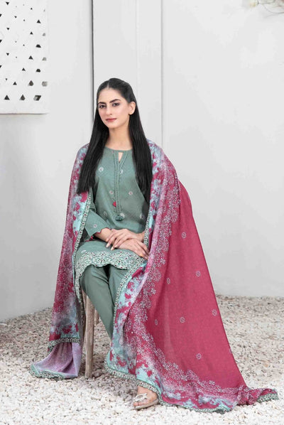 Tanzil By Tawakkal Pret 3 Piece Stitched Embroidered Lawn Suit - 03