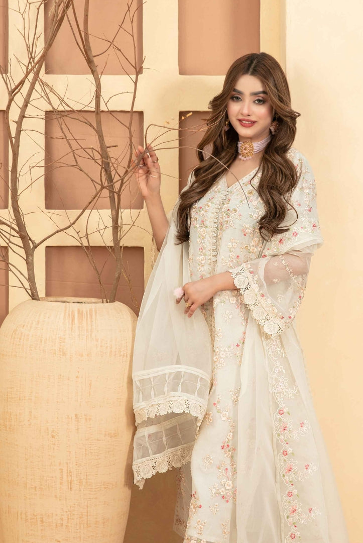 Taalea By Tawakkal Pret 3 Piece Stitched Fancy Embroidered Organza Suit - 03