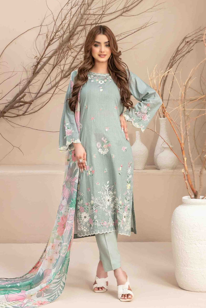 Mahlaa Vol'2 By Tawakkal Pret 3 Piece Stitched Embroidered Lawn Suit - 03