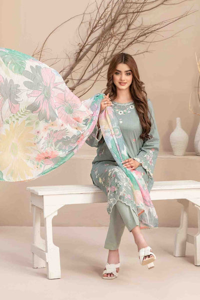 Mahlaa Vol'2 By Tawakkal Pret 3 Piece Stitched Embroidered Lawn Suit - 03