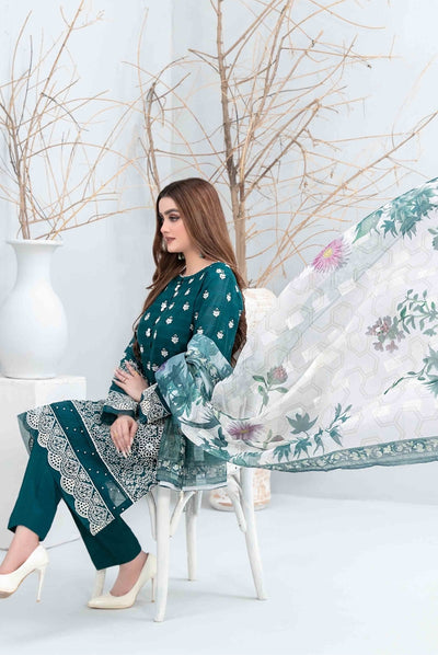 Eyana By Tawakkal Pret 3 Piece Stitched Schiffli Embroidered Lawn Suit - 04