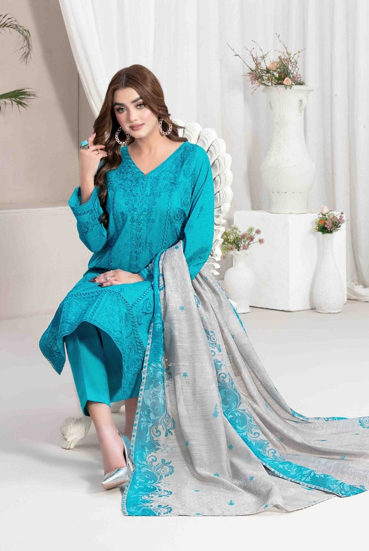 Lekeesha By Tawakkal Fabrics 3 Piece Stitched Embroidered Lawn Suit - 04