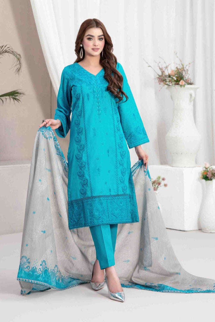 Lekeesha By Tawakkal Fabrics 3 Piece Stitched Embroidered Lawn Suit - 04
