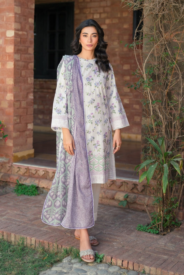 3 Piece Digital Printed Stitched Lawn Suit | Spring Summer'24 Collection By Sahar - 04