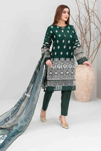 Eyana By Tawakkal Pret 3 Piece Stitched Schiffli Embroidered Lawn Suit - 05