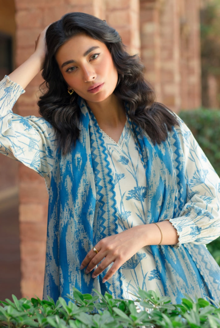 3 Piece Digital Printed Stitched Lawn Suit | Spring Summer'24 Collection By Sahar - 06