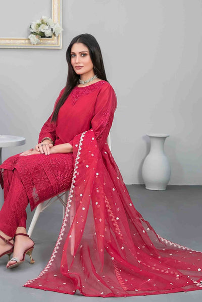 Heeriye By Tawakkal Pret 3 Piece Stitched Embroidered Organza Suit - 06