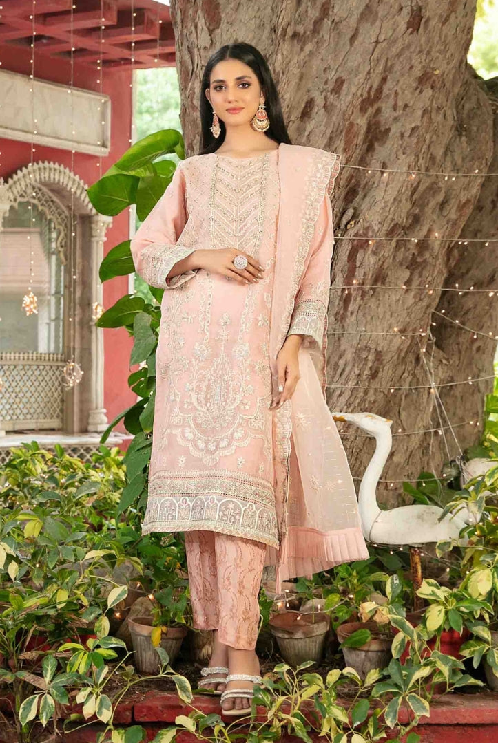 Parizah By Tawakkal Pret 3 Piece Stitched Embroidered Organza Suit - 06