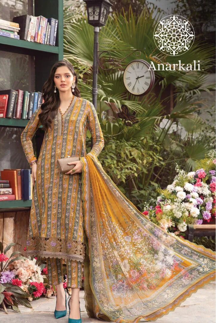 Maria.B M.Prints 3Piece Stitched Spring Summer 2024 Collection (Mustard & Green)