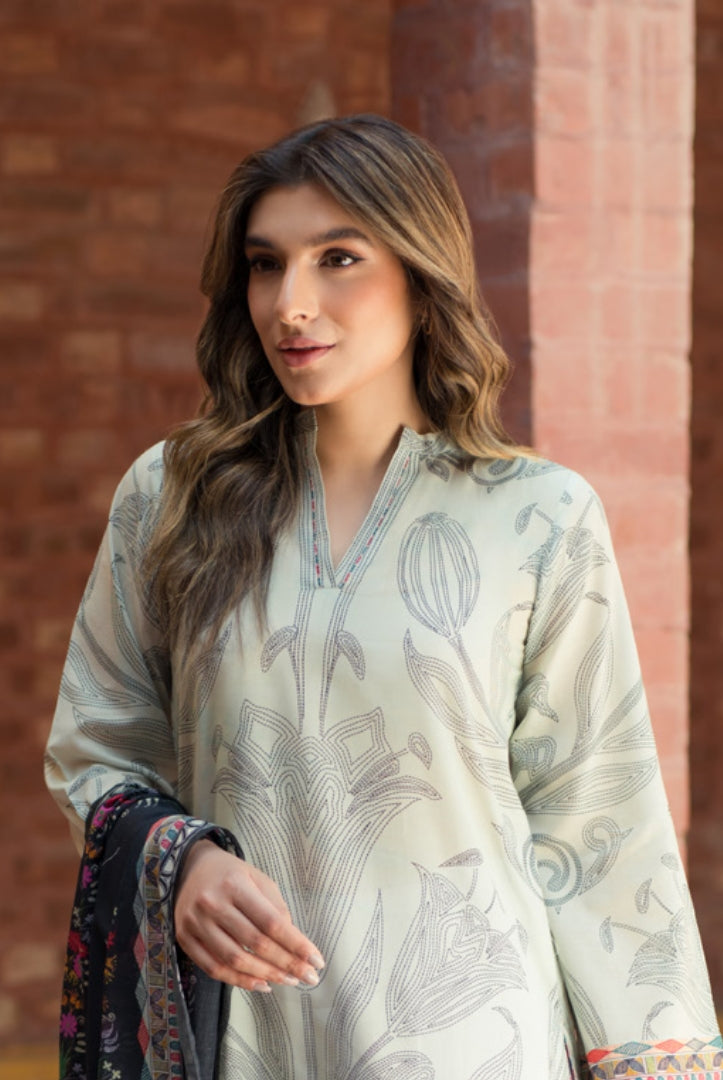 3 Piece Digital Printed Stitched Lawn Suit | Spring Summer'24 Collection By Sahar - 07