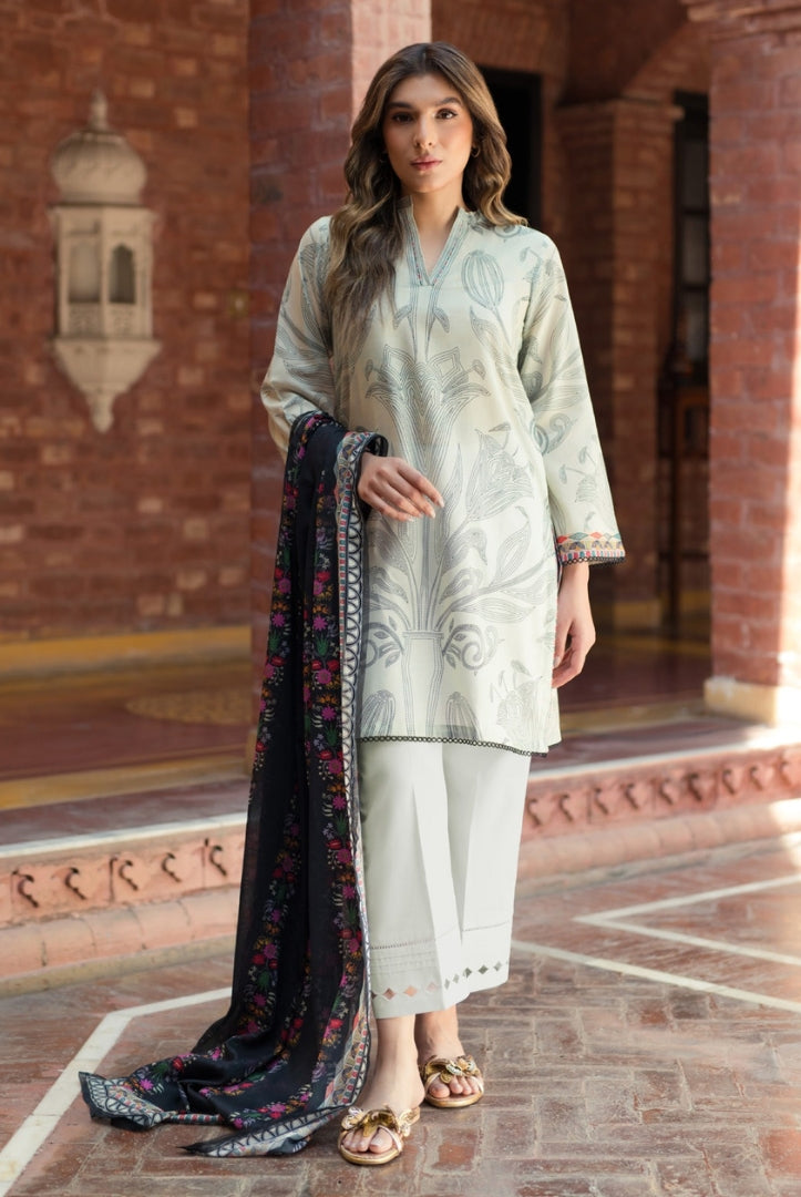 3 Piece Digital Printed Stitched Lawn Suit | Spring Summer'24 Collection By Sahar - 07