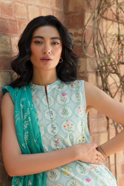 3 Piece Digital Printed Stitched Lawn Suit | Spring Summer'24 Collection By Sahar - 08