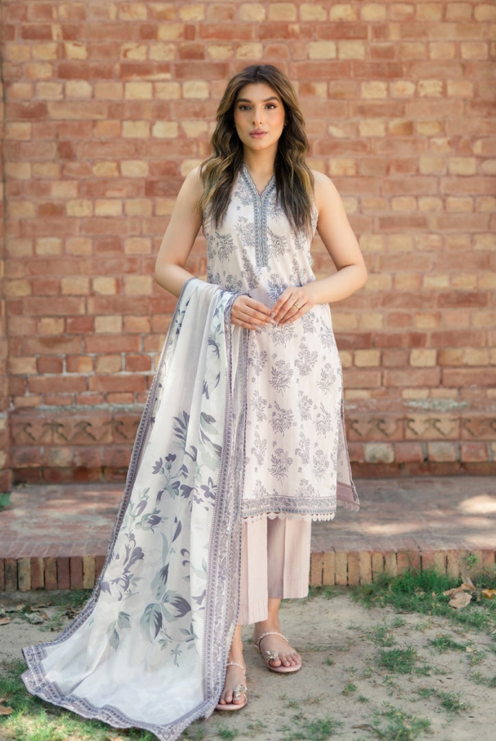 3 Piece Digital Printed Stitched Lawn Suit | Spring Summer'24 Collection By Sahar - 09