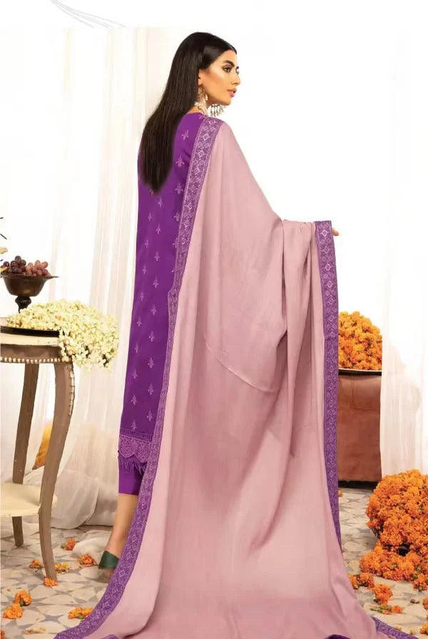 Johra Blue 3 Piece Stitched Suit – 06