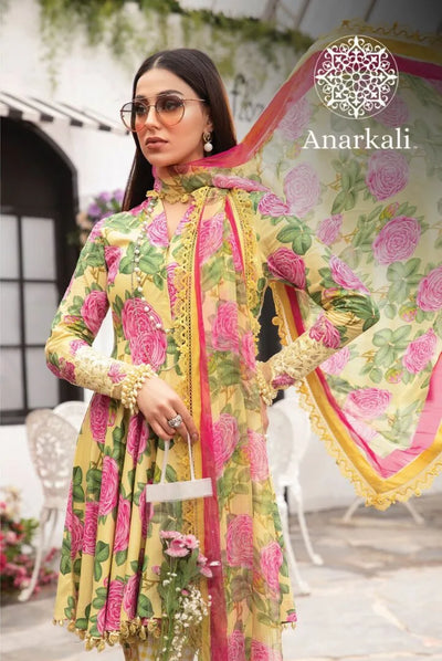 Maria.B M.Prints 3Piece Stitched Spring Summer 2024 Collection (Yellow & Pink)
