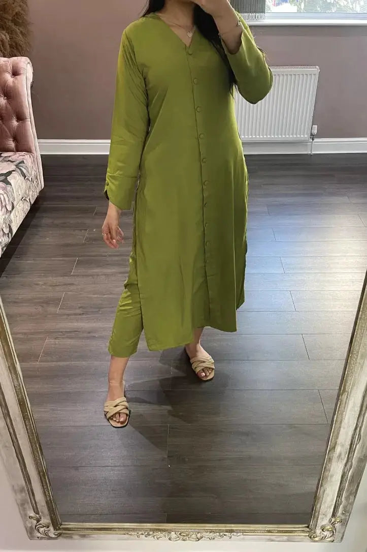 Qaus-e-Qaza 2 Piece Suit - Lime Green