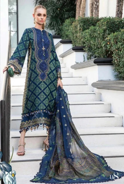 Maria B Luxury Lawn 3 Piece Stitched Suit - 01