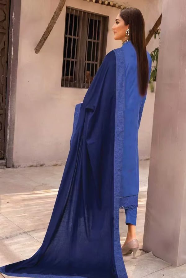 Johra Blue 3 Piece Stitched Suit – 05