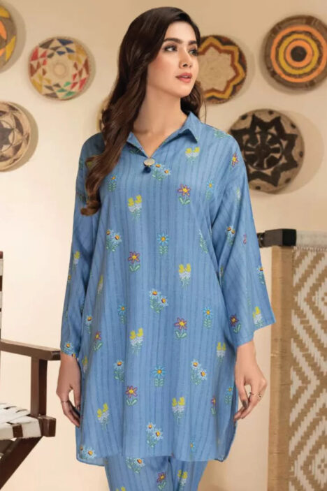 1 Piece Stitched Shirt By Limelight - BLUE