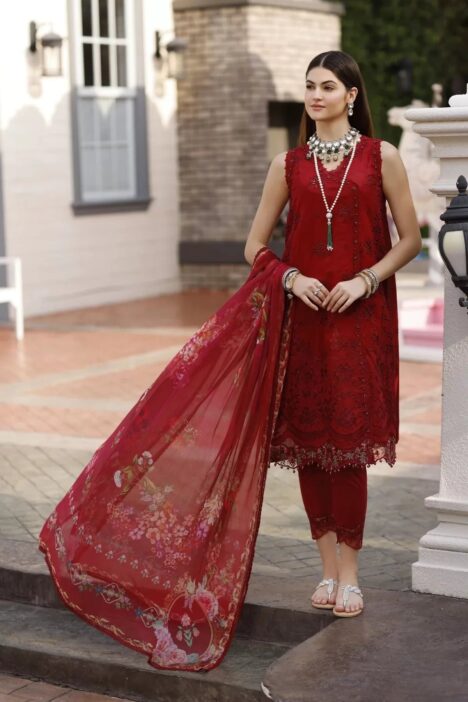Noor By Sadia Asad Handwork Schiffli Laserkari '23 3 Piece Stitched Suit - Naira