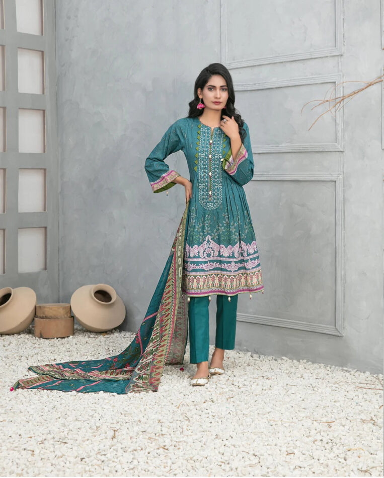 3Piece Stitched Suit By Tawakkal Devina - 01