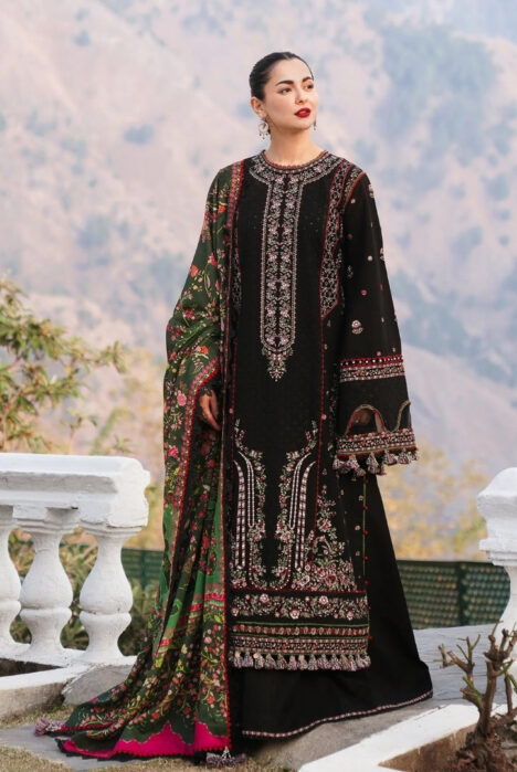 3 Piece Stitched Luxury Winter Shawl Suits Collection'24 By Hussain Rehar - ZOBIA