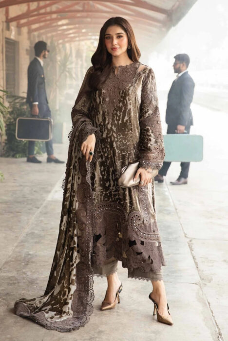 3 Piece Stitched Embroidered Palachi Suit From Maria.B Winter Luxe'24 Collection - 01