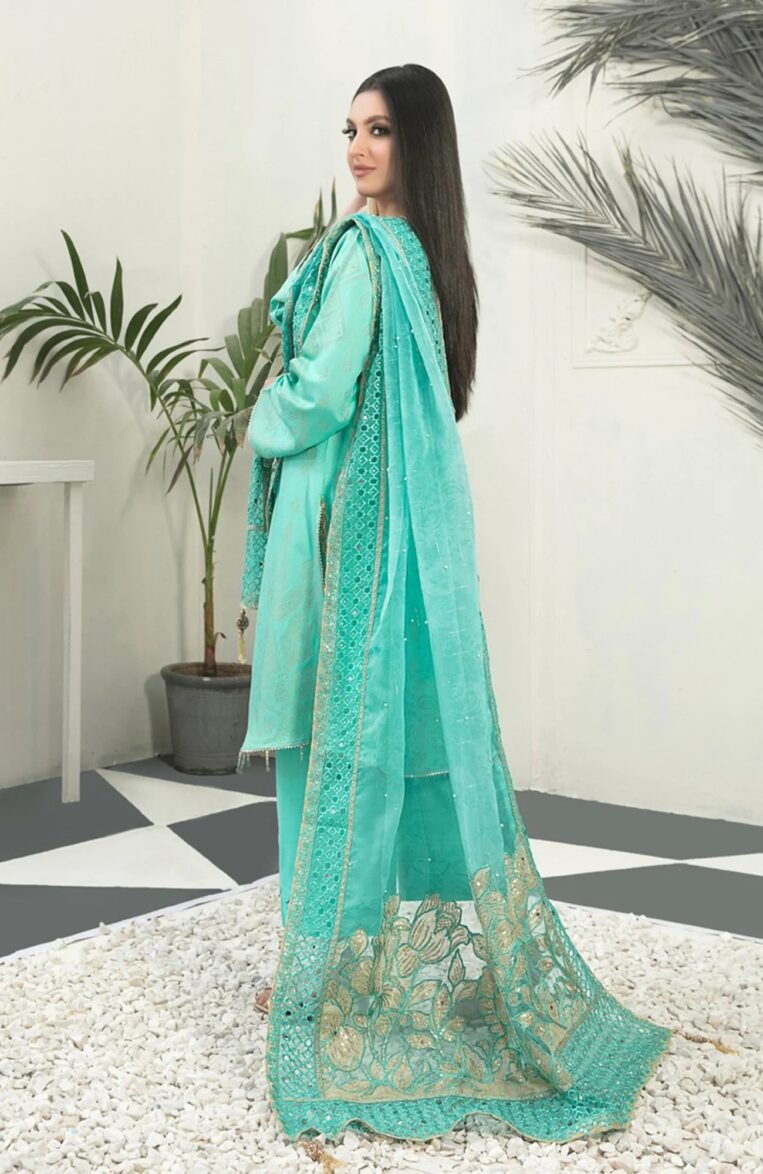3 Piece Stitched Karandi Banarsi Suit Safiya By Tawakkal - 01 - Image 2