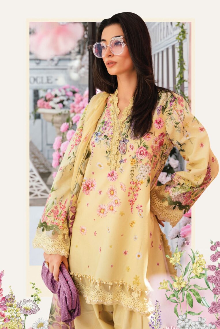 3 Piece Stitched Embroidered Lawn Suit From Maria.B By M.Prints Eid Edit Collection'25 - 01 - Image 2