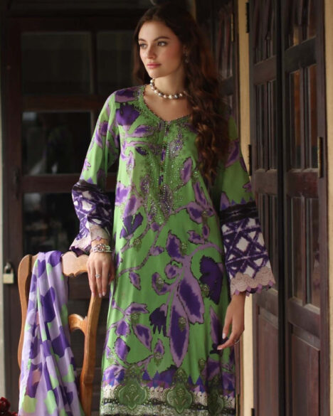 3 Piece Stitched Embroidered Chikankari Lawn Suits from Aafreen By Riaz Arts - 08