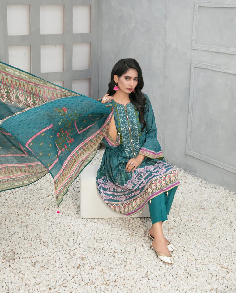 3Piece Stitched Suit By Tawakkal Devina - 01 - Image 3