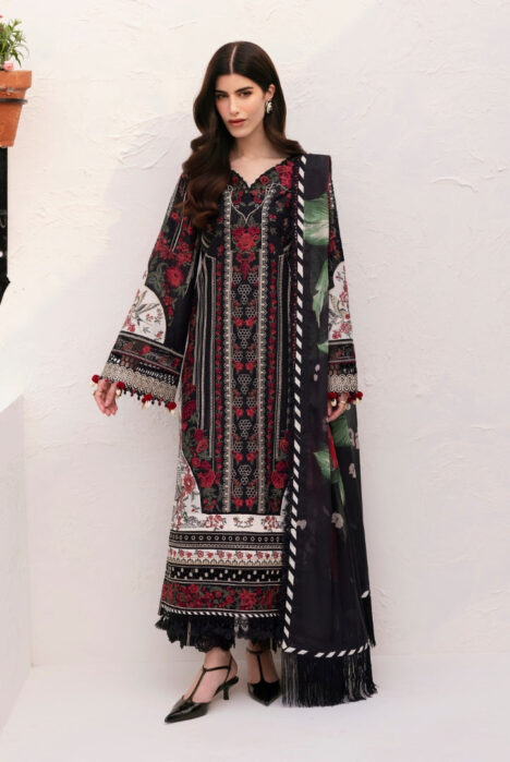 3 Piece Stitched Embroidered Lawn Suit From Baroque Eid Lawn'25 Collection - 01