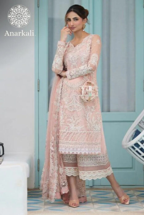 Liliana Luxury Lawn 24 Valetta Faiza Saqlain 3 piece Stitched Suit ( Cherry Blossom )