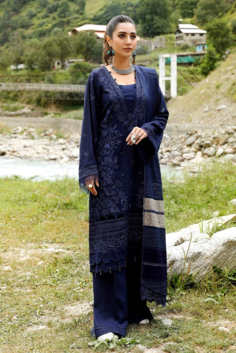 Tehzeeb By Riaz Arts Embroidered Leather Peach Suits Collection - 10